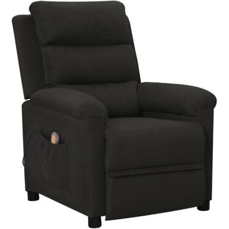 Fauteuil de massage Chaise de massage Fauteuil Design Fauteuil Relax Noir Tissu vidaXL (1/5)