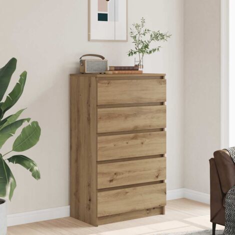 Vidaxl – Commode enfant chêne artisanal 60x36x103 cm – 5 tiroirs spacieux en bois d'ingénierie – Élégante pour rangement intérieur