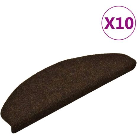 Tapis autoadhésifs de marches 10pcs Marron 65x21x4cm Aiguilleté vidaXL473637