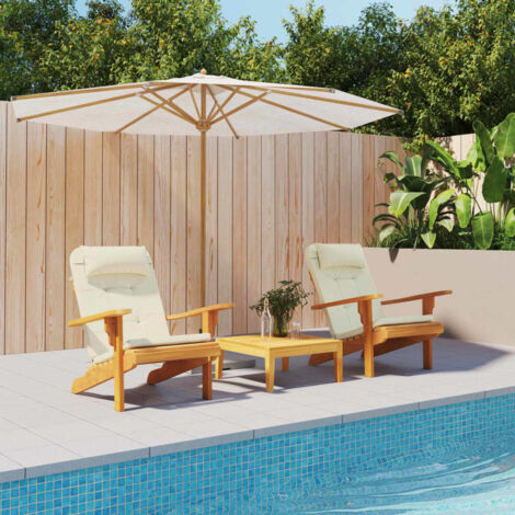 Coussins de chaise adirondack lot de 2 crème tissu oxford vidaXL