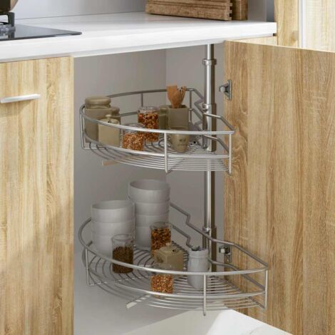 Vidaxl – Panier en treillis de cuisine 2 niveaux argenté – Conception rotative 180° – Dimensions 75x38x80 cm – Accès facile au rangement