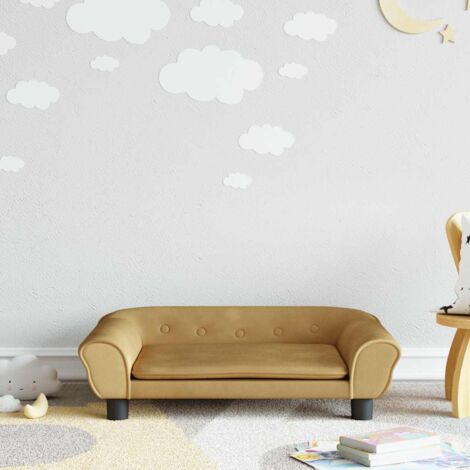 Canapé pour enfants marron 70x45x26 cm velours vidaXL (1/5)