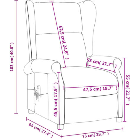 Fauteuil massant en tissu avec releveur électrique - Marron - LOVARI