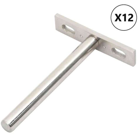 vidaXL Supports d'étagères flottantes 12pcs invisible acier au carbone