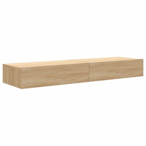 Vidaxl – Meuble TV 2 pièces avec éclairage LED – Bois d'ingénierie – Dimensions 60x35x15,5 cm – Design moderne et élégant