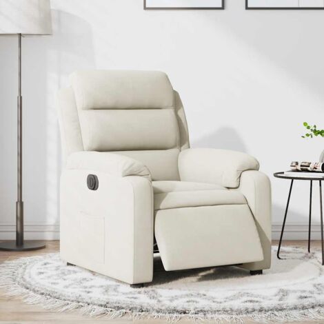 vidaXL Fauteuil inclinable électrique Crème Velours (1/5)