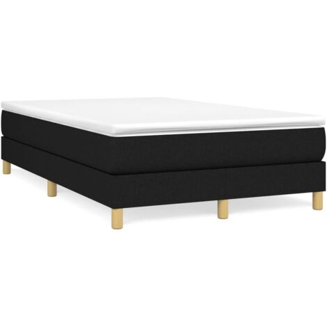vidaXL Sommier à lattes de lit avec matelas noir 120x190 cm tissu (1/5)
