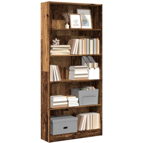 Bibliothèque vieux bois 80x24x176 cm bois d'ingénierie vidaXL