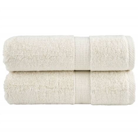 Serviettes de toilette premium SOLUND 2 pièces Crème 30 x 30 cm 600 g/m² vidaXL