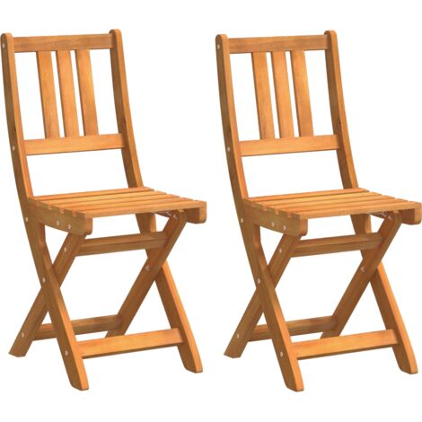 vidaXL Chaises de bistrot d'extérieur 2 pcs Bois d'Acacia Massif (1/5)