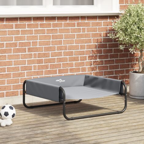 vidaXL Lit pour Chien Gris clair 70 x 70 x 28,5 cm Acier