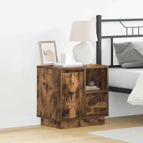 Cabinet de chevet avec tiroir Chêne fumé 50 x 34.5 x 50 cm. vidaXL