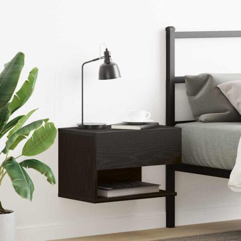 vidaXL  Bedside Cabinet  Black Oak 46 x 30 x 30 cm Engineered Wood