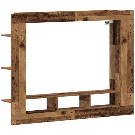 Vidaxl – Meuble TV mural en bois d'ingénierie – Dimensions 152 x 22 x 113 cm – Style moderne – Étagères pratiques pour appareils multimédias