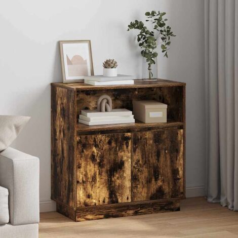 Buffet LED Chêne fumé 71 x 34,5 x 75 cm Bois d'ingénierie vidaXL