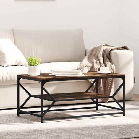 vidaXL Table basse Chêne fumé 90 x 50 x 40 cm
