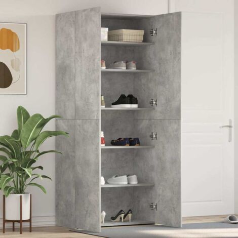 Cabinet à chaussures Gris 80 x 35.5 x 180 cm Bois d'ingénierie vidaXL