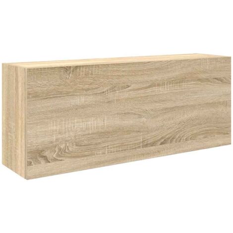Vidaxl – Armoire murale de salle de bain chêne sonoma 100x25x40cm – Bois d'ingénierie – Capacité 60 kg – Assemblage requis – Ouverture douce avec vérin à gaz