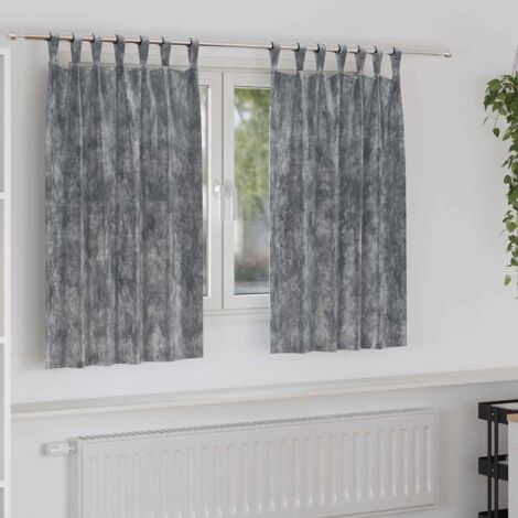 Rideau avec des rideaux 2 pcs Gris 140 x 140 cm Velours vidaXL