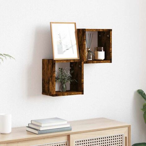 Étagères Murales 2 pcs Marron 26 x 15 x 26 cm Bois d'ingénierie vidaXL