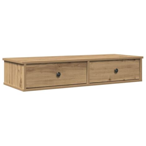 Vidaxl – Étagère murale chêne artisanal – 100 x 37,5 x 19 cm – 2 tiroirs 46 x 31,5 x 15,5 cm – Charge max 60 kg – Bois d'ingénierie résistant à l'humidité