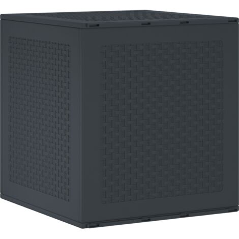 Vidaxl – Coffre de jardin en polypropylène anthracite 55 x 53 x 57 cm – Résistant aux intempéries – Montage facile – Pour rangement extérieur