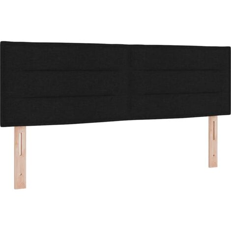 Vidaxl – Tête de lit réglable en tissu noir 144 cm – Rembourrage en mousse – Bois d'ingénierie et pin massif – Style moderne et minimaliste