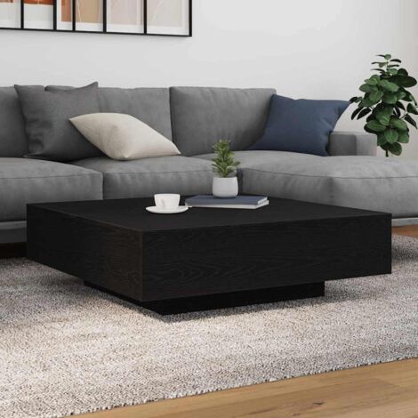 Table basse Chêne noir 100 x 100 x 31 cm Bois d'ingénierie vidaXL (1/5)