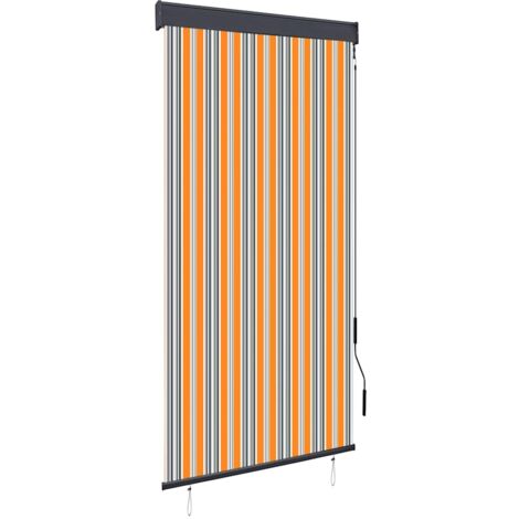 Store roulant d'extérieur 100x250 cm Jaune et bleu vidaXL