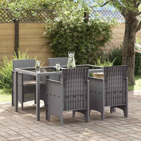 vidaXL Chaise de jardin 4 pcs Gris clair 53 x 49 x 85 cm Polypropylène