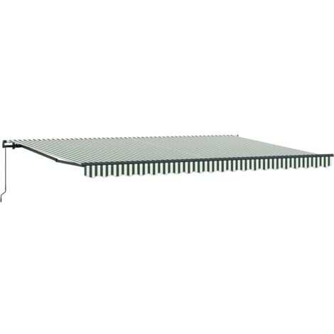 Auvent Rétractable Vert et blanc 500 × 300 cm tissu vidaXL