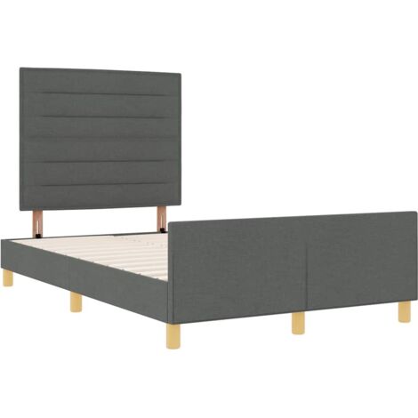 Cadre de lit avec tête de lit Gris foncé 120 x 200 cm tissu vidaXL (1/5)
