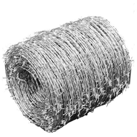 Vidaxl – Fil barbelé galvanisé 500 m – Acier haute résistance Ø 1.6 mm – Distance entre picots 10 cm – Pour clôtures industrielles et agricoles - vidaXL994060