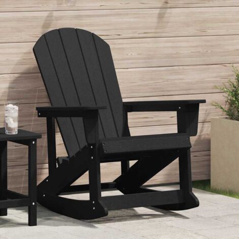 Chaise Adirondack à bascule Noir 73.5 x 92 x 90 cm HDPE vidaXL