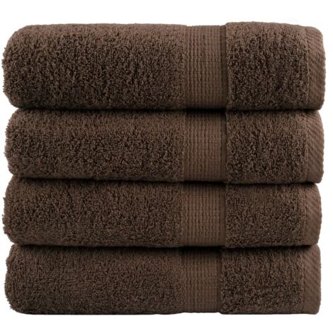 vidaXL Essuie-mains de qualité supérieure SOLUND 4 pcs marron 600 g/m²