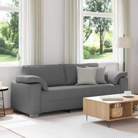 Vidaxl – Canapé d'angle 3 places gris foncé – Tissu doux – Dimensions 219 x 77 x 82 cm – Largeur d'assise 178 cm – Pour salon moderne (1/5)
