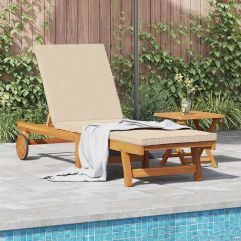 vidaXL Transat 1-personne 2 pcs Marron Bois d'Acacia Massif