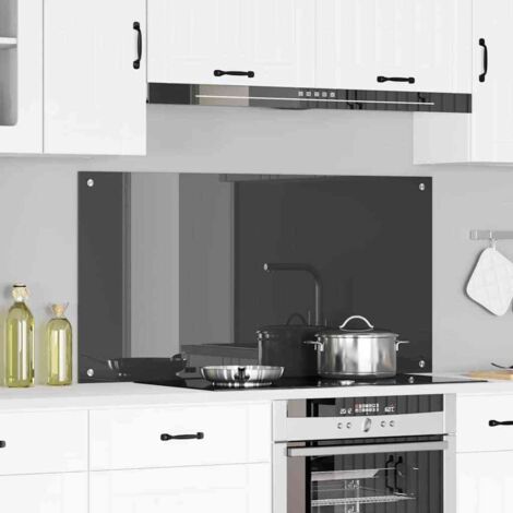 vidaXL Crédence de cuisine Gris foncé 120 x 60 cm verre trempé