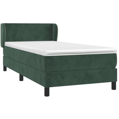 vidaXL Sommier à lattes de lit avec matelas Vert foncé 100x200 cm