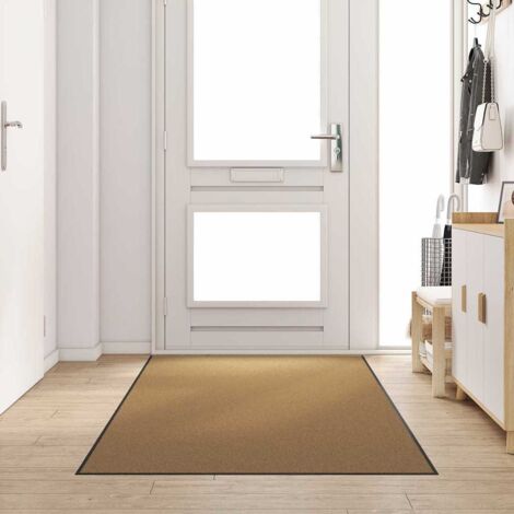 vidaXL Tapis d'entrée Crème et noir 120 x 300 cm Polyamide et PVC