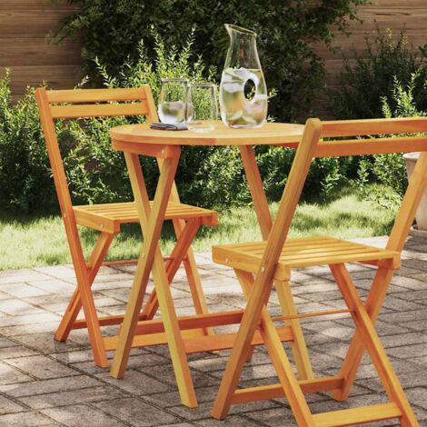 Vidaxl – Table de jardin pliable en bois d'acacia massif 60 x 60 x 72 cm – Design rustique – Parfaite pour terrasses et jardins – Résistante aux intempéries