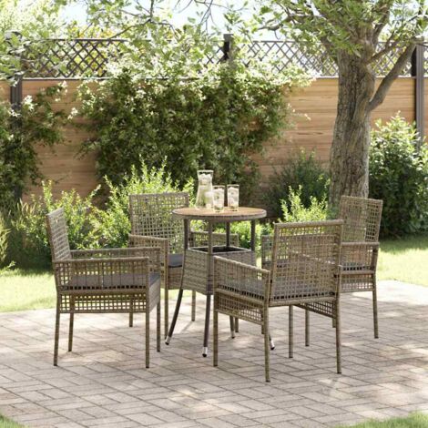vidaXL Ensemble de salle à manger pour jardin 5 pcs Gris Poly rotin (1/5)