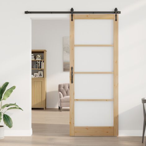 Porte Intérieure avec Verre ORKDAL Marron 93 x 232 cm vidaXL