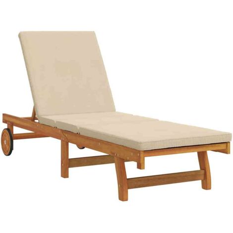 vidaXL Transat Marron 199 x 63 x 85 cm Bois d'Acacia Massif