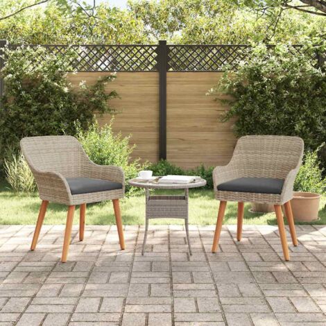 Chaise de jardin 2 pcs Gris clair 55 x 62,5 x 82 cm polyrotin vidaXL