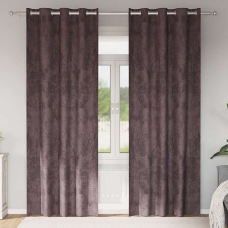 Rideau avec des rideaux 2 pcs Marron 260 x 140 cm Velours vidaXL