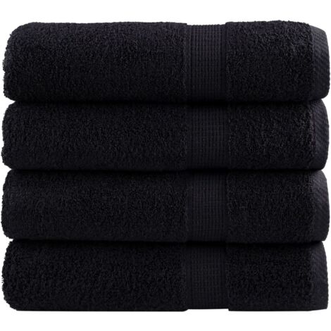 Vidaxl – Serviettes de douche 100% coton absorbantes – Lot de 4 pcs – Douces et durables – Certifiées OEKO-TEX STANDARD 100 – Boucle de suspension incluse