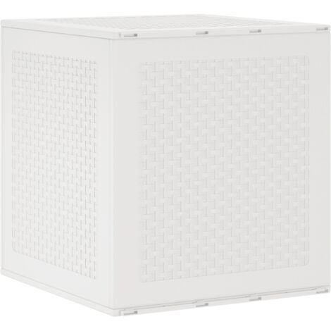 Vidaxl – Coffre de jardin en polypropylène blanc 55 x 53 x 57 cm – Résistant aux intempéries – Design épuré pour extérieur moderne