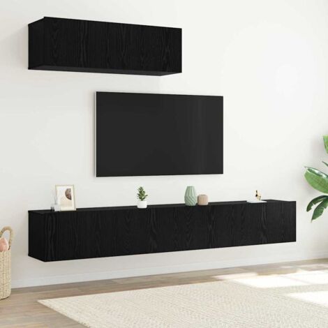 Ensemble de meuble TV 3 pcs Chêne noir 200 x 30 x 30 cm vidaXL