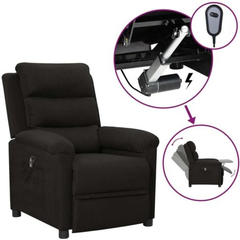 vidaXL Electric Recliner Chair Black Fabric